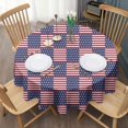 thumbnail image 3 of Red White and Blue Star Striped Pattern Round Tablecloth 60"x60",Wrinkle Wipeable Table Cloth for Kitchen Dining Room Picnic Patio Party, 3 of 6