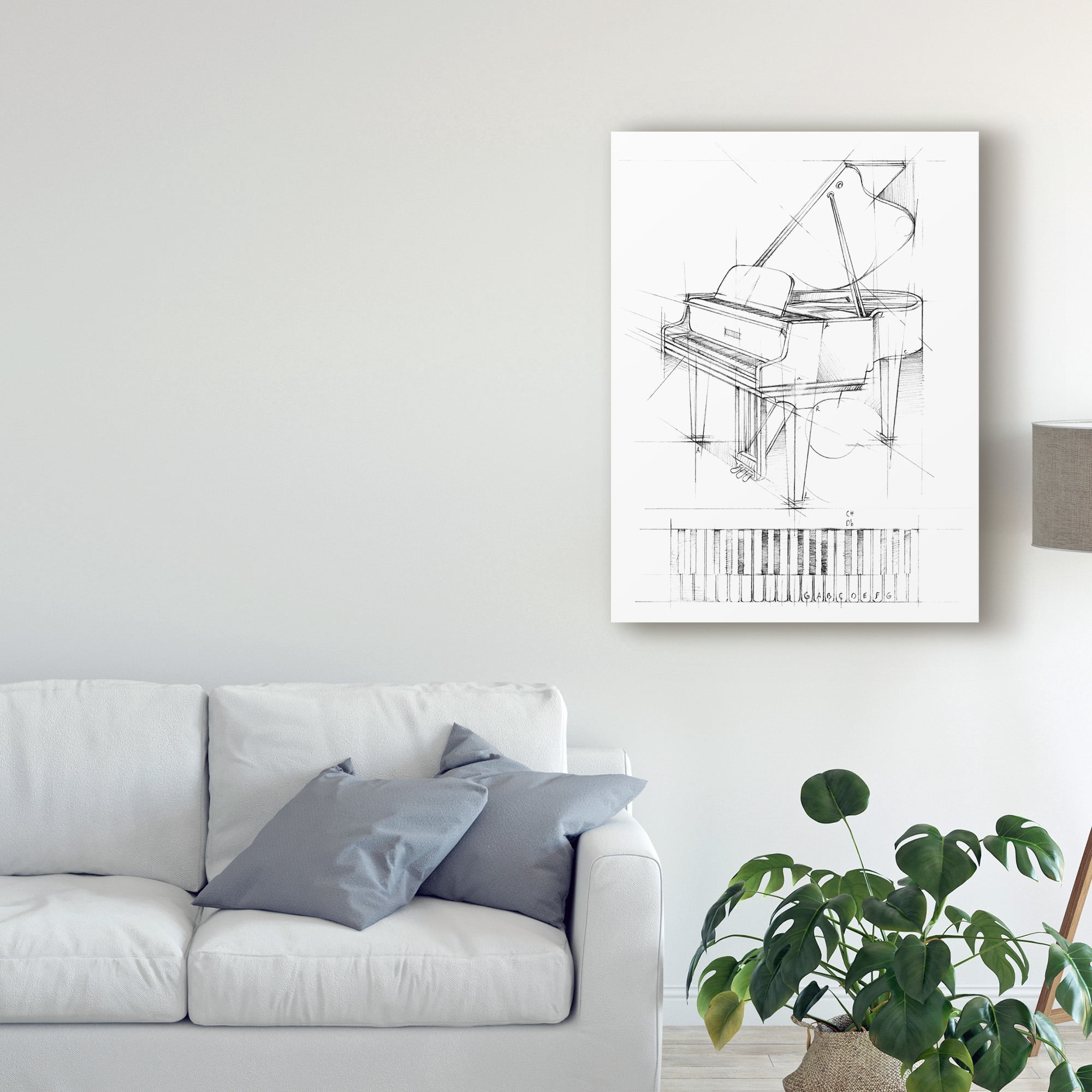 Trademark Fine Art 'Piano Sketch' Canvas Art by Ethan Harper
