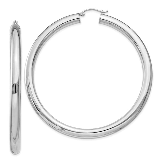 White Sterling Silver Earring Hoop Women'S 67 mm 65