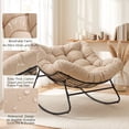 thumbnail image 6 of Dovov Indoor Rocking Chair with Thick Cushion, Oversized Papasan Rocker Chair Comfy Rocking Egg Chair Modern Lounge Seat Recliner Chair, Beige, 6 of 12