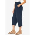 thumbnail image 3 of Roaman's Women's Plus Size Soft Knit Pull-On Capri Pant, 3 of 5