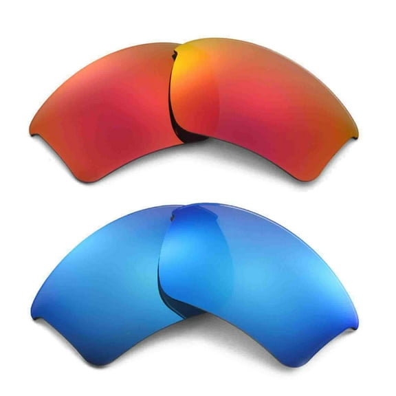 New Walleva Polarized Ice Blue Fire Red Replacement Lenses For Oakley Half Jacket 2.0 XL OO9154 Sunglasses