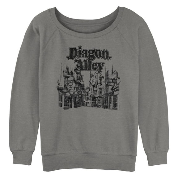 Junior's Harry Potter Distressed Diagon Alley Sketch Sweatshirt