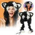 thumbnail image 1 of HUANBAI Adorable Fuzzy Cat Ear Hat With Colorful Star Braids Perfect For Animal Lovers And istas, 1 of 4