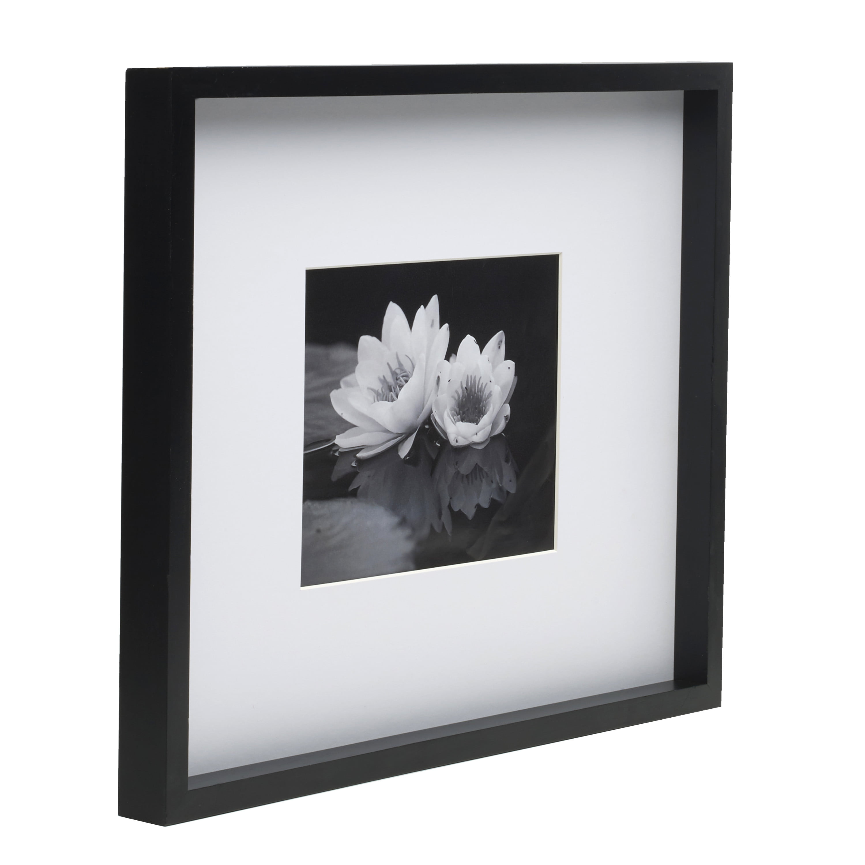 Melannco 12.8 x 12.8 Inch Black Wood Photo Frames to Hold 12x12 Photo  Without Mat