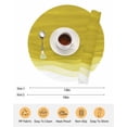 thumbnail image 6 of 15 Inch Round Placemats Set of 4, Ombre Yellow Waves Non Slip Heat Insulation PP Table Mats, Abstract Art Gradient Modern Washable Place Mats for Kitchen Dining Party Table Decor, 6 of 7
