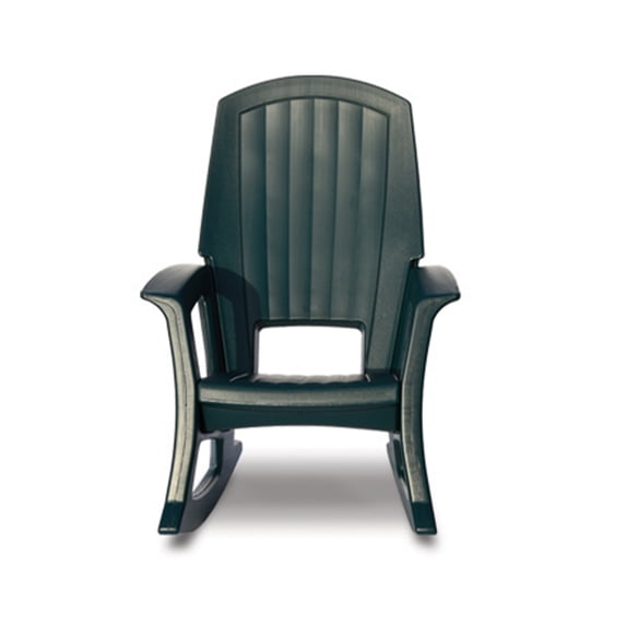 Open Box Semco Plastics SEMS Recycled Plastic Resin Patio Rocking Chair, Green