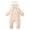 Beige, variant on Paiwinds Winter Baby Snowsuit Hooded with Ears Full Sleeve Zipper Warm Quilted Romper Cute Loose Water-Repellent One-Piece for Infant Toddler