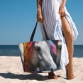 thumbnail image 5 of Balery Colorful Haired White Horse Beach Travel Bag - Water-Resistant, Large Capacity Lightweight Tote with 7 Pockets for Women and Men - Perfect for Beach, Pool, Gym, and Travel, 5 of 6
