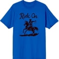 thumbnail image 3 of Cowboy "Ride On" Adult Royal Blue Crew Neck Short Sleeve Tee-3XL, 3 of 4