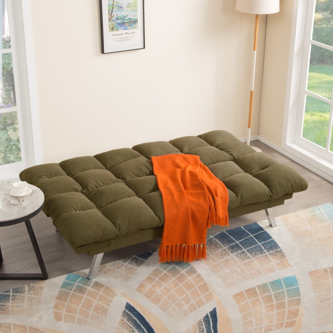 BSHTI 67.3” Futon Sofa Bed, Converts to Twin Sleeper in Seconds, 3