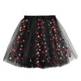 thumbnail image 6 of Wxolcjlv Womens Heart Print Tulle Mini Skirt Elastic Waist Mesh Tutu Skirts, 6 of 6