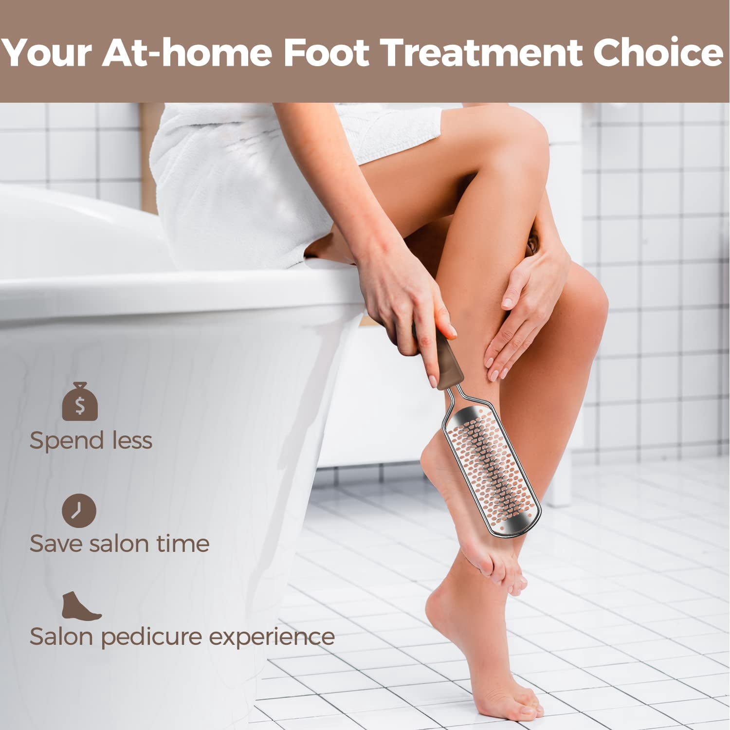 Foot File Foot Scrubber Pedicure - Callus Remover for Feet Professional Grater Rasp Foot Scraper Corns Callous Removers Cracked Dead Skin Remover for Dry and Wet Feet (Golden)