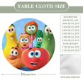 thumbnail image 2 of VeggieTales en la casa-theme Fitted Round Tablecloths Elastic Edged Table Covers Waterproof Table Cloth for Kitchen Holiday Party Tables Decor 150cm, 2 of 6