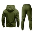 thumbnail image 5 of Zimjoy Men's 2 Piece Tracksuit Set, Full Zip Hoodie & Tapered Cargo Sweatpants, Zip Up Hooded Jacket with Pockets & Jogger Pants, Casual Athletic Sweatsuit for Gym Streetwear Daily Wear Army Green XL, 5 of 7