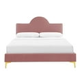 thumbnail image 5 of Modway Sunny Modern Style Performance Velvet King Bed in Dusty Rose Pink, 5 of 10