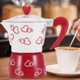 thumbnail image 2 of Coofit Moka Pot Creative Printed Heart Espresso Maker Coffee Maker for Kitchen, 2 of 10