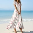 thumbnail image 2 of NAMTYQX Summer Dresses for Women 2025 Trendy Floral Dresses for Women 2025 Casual Spring Pink Size L, 2 of 5