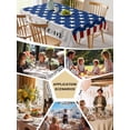 thumbnail image 5 of 4th of July Table Cloth, Independence Day American Flag Red Striped Blue Star Waterproof Tablecloth for Square Tables, Washable Fabric Table Cover for Restaurant Kitchen Dining Tables 54"x54", 5 of 6