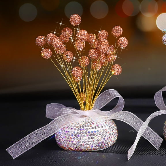 Loyerfyivos Car Dashboard Ornament Cute,Bling Crystal Babysbreath Ornaments Car Decoration Interior Design Decor, Auto Interior Dashboard Accessories for Girls Gifts