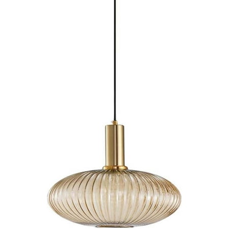 

Pendant Light Fixtures Modern Pendant Lighting For Kitchen Island Farmhouse Striped Glass Pendant Light Shade (11.81 Amber)