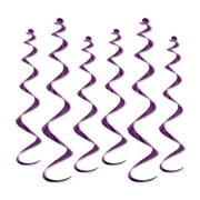 Beistle 4" - 24" & 2" - 36" Twirly Whirls Purple 18/Pack 50065-PL