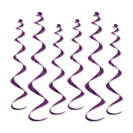 Beistle 4" - 24" & 2" - 36" Twirly Whirls Purple 18/Pack 50065-PL