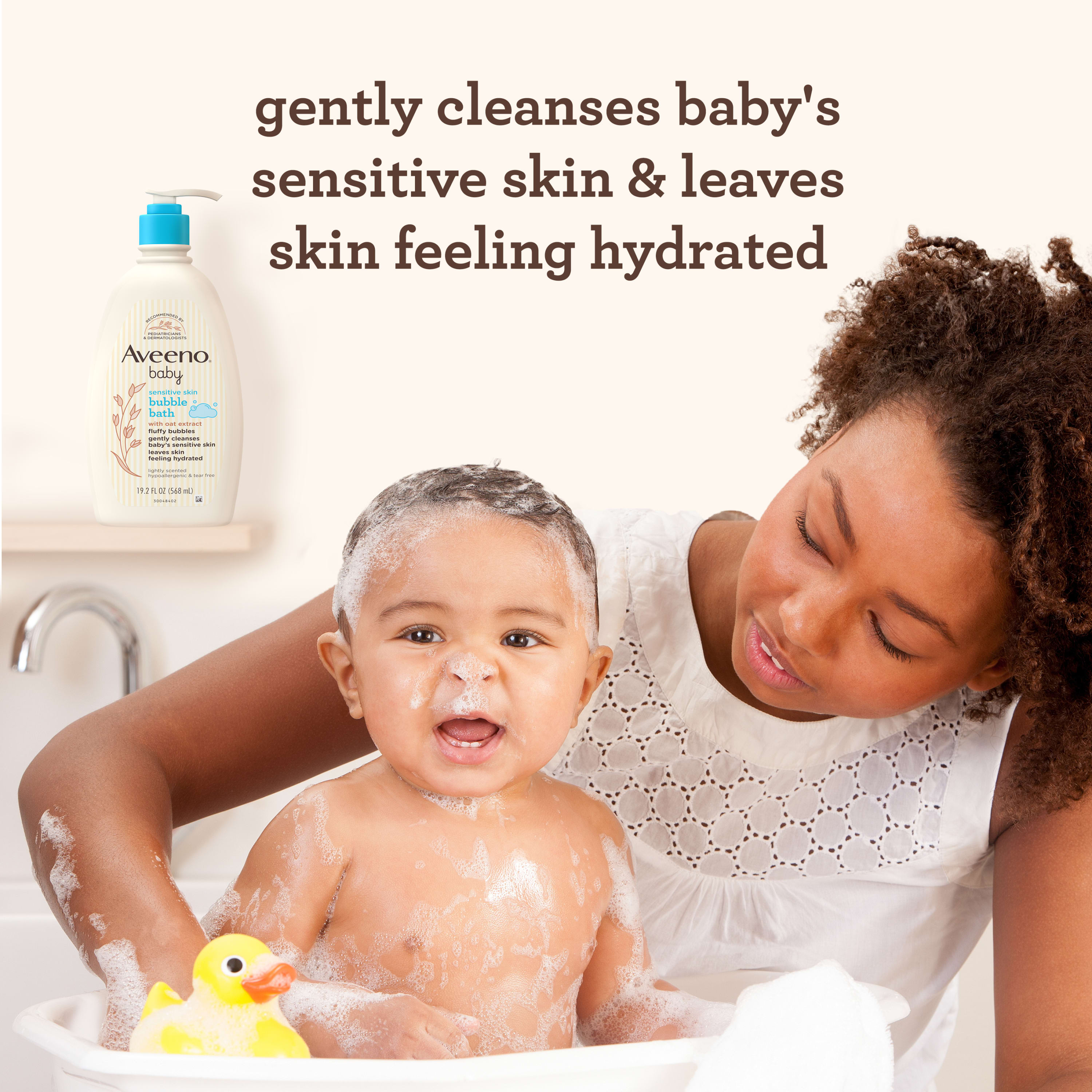 Aveeno Baby Sensitive Skin Bubble Bath with Oat Extract, 19.2 fl. Oz - image 2 of 16