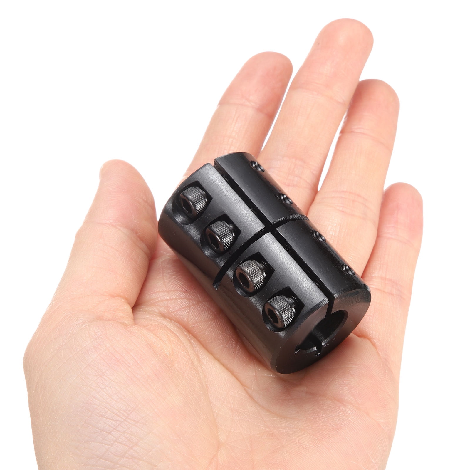 Uxcell Shaft Coupling, 1/2" to 1/2" Bore, 1-1/8" OD, 1-3/4" Length, Black Oxide Rigid Single Split Clamping Coupling with #8-32 x 1/2" Set Screws for 3D Printer Motor Wheel