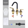 thumbnail image 6 of WOWOW Widespread Bathroom Faucets for Sink 3 Hole Black & Gold, 8 inch Bathroom Faucet with Pop Up Drain Assembly and Water Supply Lines 2 Handle 360° Swivel Spout Basin Faucets for Vanity Lavatory, 6 of 6