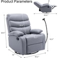 thumbnail image 3 of GNMLP Single Swivel Rocker Recliner Chairs,Manual Soft Armchair for Living Room,Bedroom with Phone Holder -Light Gray, 3 of 7