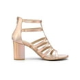 thumbnail image 4 of BLISSFUL STEP Women's Shoes Strappy Roman Block Heel Sandals Gradient Rose Gold 8.5, 4 of 9