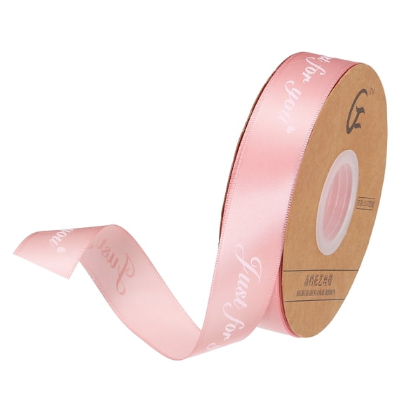 1 Inch 50 Yard Wide Satin Ribbon Grosgrain Valentine Wedding Ribbon for Gift Wrapping, Just for You, Pink
