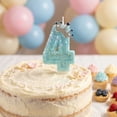 thumbnail image 4 of Cartoon Number Candle for Birthday, Glitter Crown Design Blue Numeral Candle, For Cake Topper Party Celebration, Adults Birthday, Baby Shower, Wedding Anniversary, 4 of 5