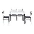 thumbnail image 4 of Ktaxon 5 Pcs Dining Set Glass Top Table and 4 Chairs Kitchen Room Furniture Black, 4 of 9
