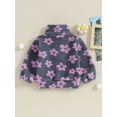 thumbnail image 4 of Liacowi Toddler Girl Plush Jacket Floral Print 1/2 Zipper Long Sleeve Pullover Winter Coat for Infant Baby Spring Fall Outwear, 4 of 8