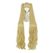 Unique Bargains Wigs for Women 39" Blonde Curly Wig with Wig Cap