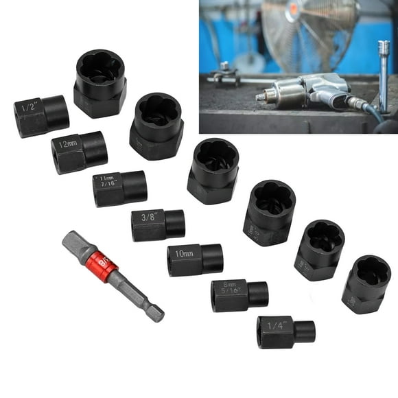 Hex Screw Socket Set,14Pcs Nut Remover Extractor Hex Screw Socket Nut Remover Damaged Bolt Extractor Meticulously Designed