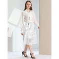 thumbnail image 3 of Falda Midi Allegra K Mujer S Lunares Vintage Con Cremallera En La Cintura Elástica Blanco, 3 of 5