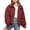 Red, variant on Women’s Winter Cropped Puffer Jacket Coat Casual Quilted Baggy Long Sleeve Zip Down Jackets Outerwear Brown S