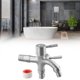 thumbnail image 2 of G1/2 304 Stainless Steel Double Tap Seal Tape Multifunctional Two Way Tap 2*handles For Bathroom Kitchen Faucets, 2 of 10