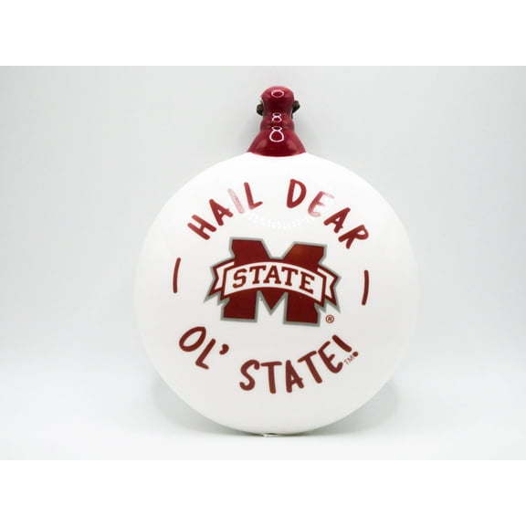 Miss State Logo Ceramic Puff Ornament