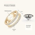 thumbnail image 4 of Apaison 925 Sterling Silver 2 mm Two Row Moissanite Rings For Women Wedding Gold Plated Bridal Gifts, 4 of 6