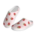 thumbnail image 2 of Rateoe Strawberry Print Women's Men's Cotton Knit Slippers Lightweight Memory Foam Indoor House Shoes with Anti-Skid Sole-42/43, 2 of 7