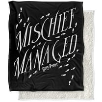 Harry Potter Blanket, 50"x60", Mischief Managed 4 Silky Touch Sherpa Back Super Soft Throw Blanket