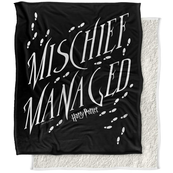 Harry Potter Blanket, 50"x60", Mischief Managed 4 Silky Touch Sherpa Back Super Soft Throw Blanket