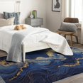 thumbnail image 4 of Ocean Wave Rug Bedroom - Ocean Wave Rug & Home Decor, Navy Blue and Gold Rugs for Entryway, Washable Rugs, 3x5 Area Rug, Non Slip Soft Low Pile Indoor Door Mat, Modern Abstract Carpet, 4 of 7