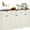 White, variant on Tilt Out Trash Can Cabinet with Drawers & Doors, Kitchen Cabinet for Double 10-gal Trash Bins Storage, White