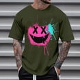 thumbnail image 2 of DODADAWANJ Summer Tshirts for Men Funny Graphic Tees Big and Tall Short Sleeve Fashion T Shirt Loose Fit Round Neck Tops Army Green XXXXL, 2 of 5