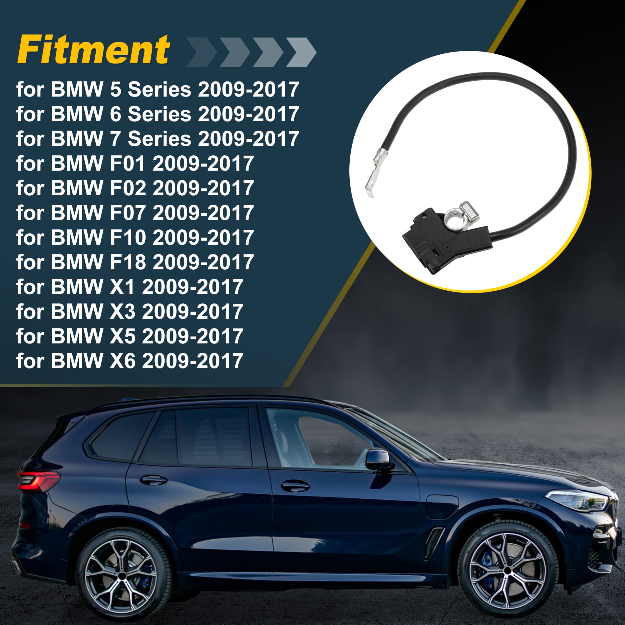 Unique Bargains Intelligent Battery Negative Cable for BMW 5 6 7 Series X1 X3 X5 X6 F18 F01 F02 F07 F10 No.61219302358/61219302356/61219253082